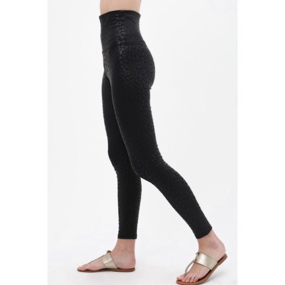 Love Tree Leopard Faux Leather Animal Legging Black Size Small Medium Large - Picture 9 of 15